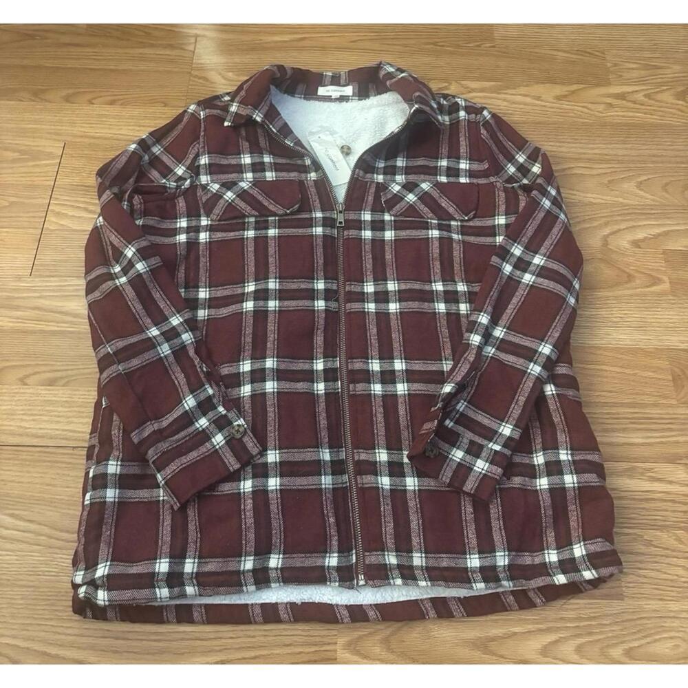 No comment Sherpa Lined Full Zip Flannel Shirt Size Small - Picture 7 of 9